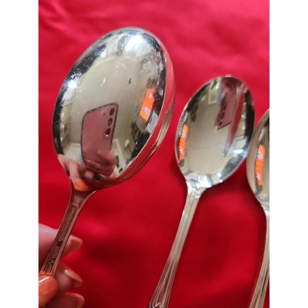 Wm Rogers Grand Elegance International Silver 1959 Soup Spoons Flatware Lot of 4